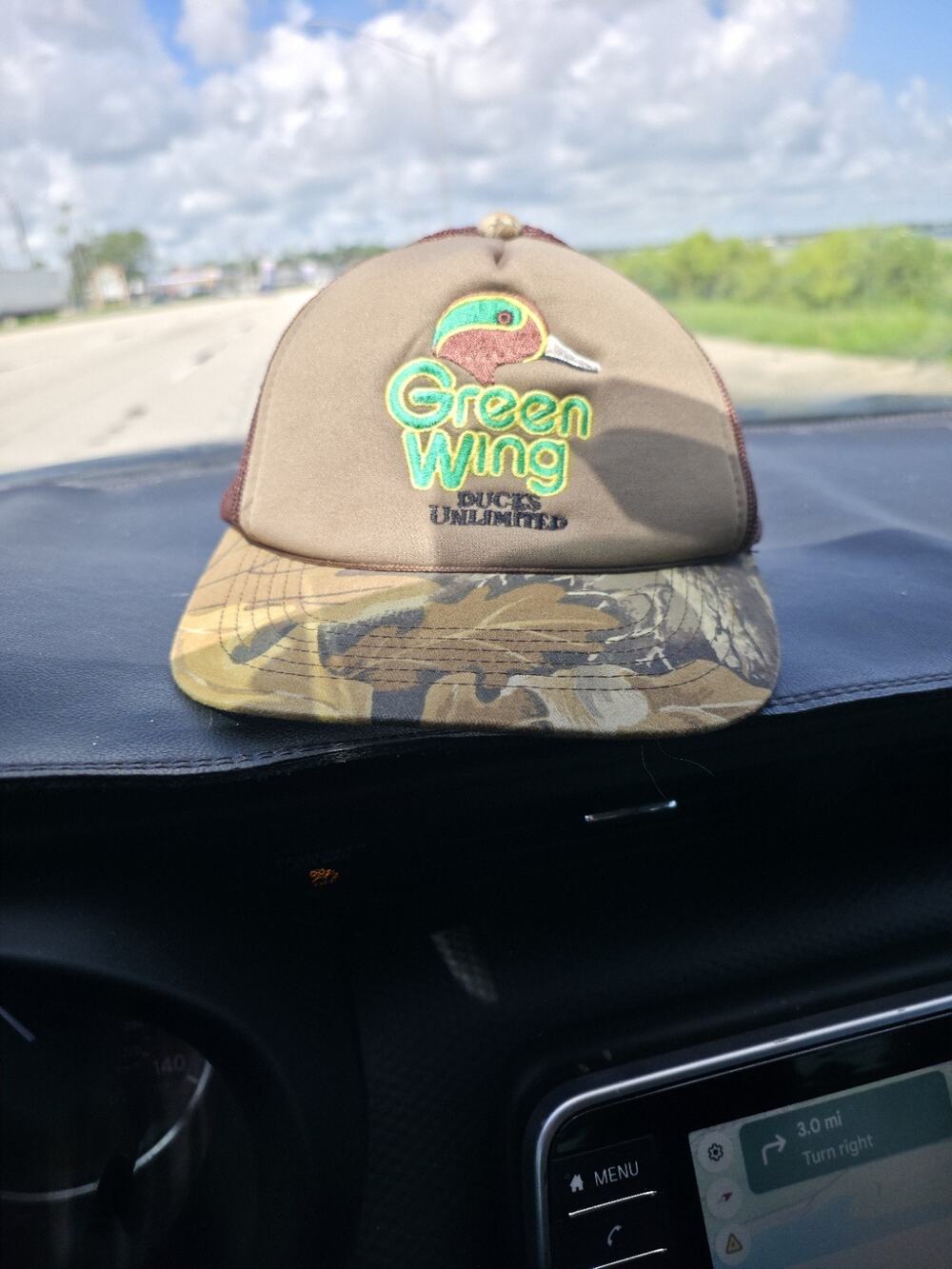 Vintage Ducks Unlimited Green Wing Trucker Hat Camo Snapback Cap 80s Adult OSFM
